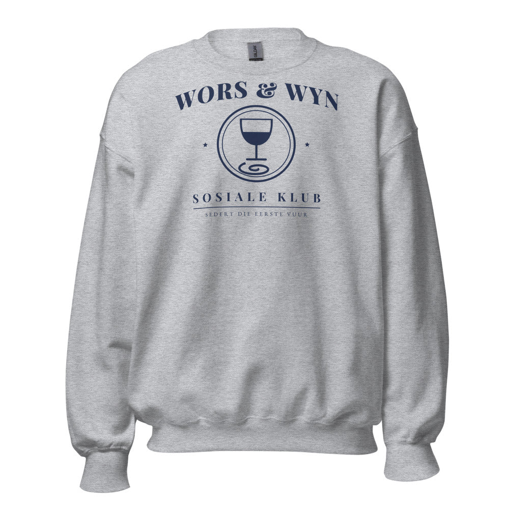 Wors & Wyn Sosiale Klub Crewneck Sweatshirt – Sport Grey