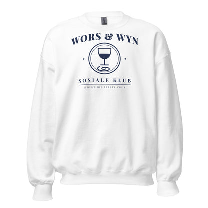 Wors & Wyn Sosiale Klub Crewneck Sweatshirt – White