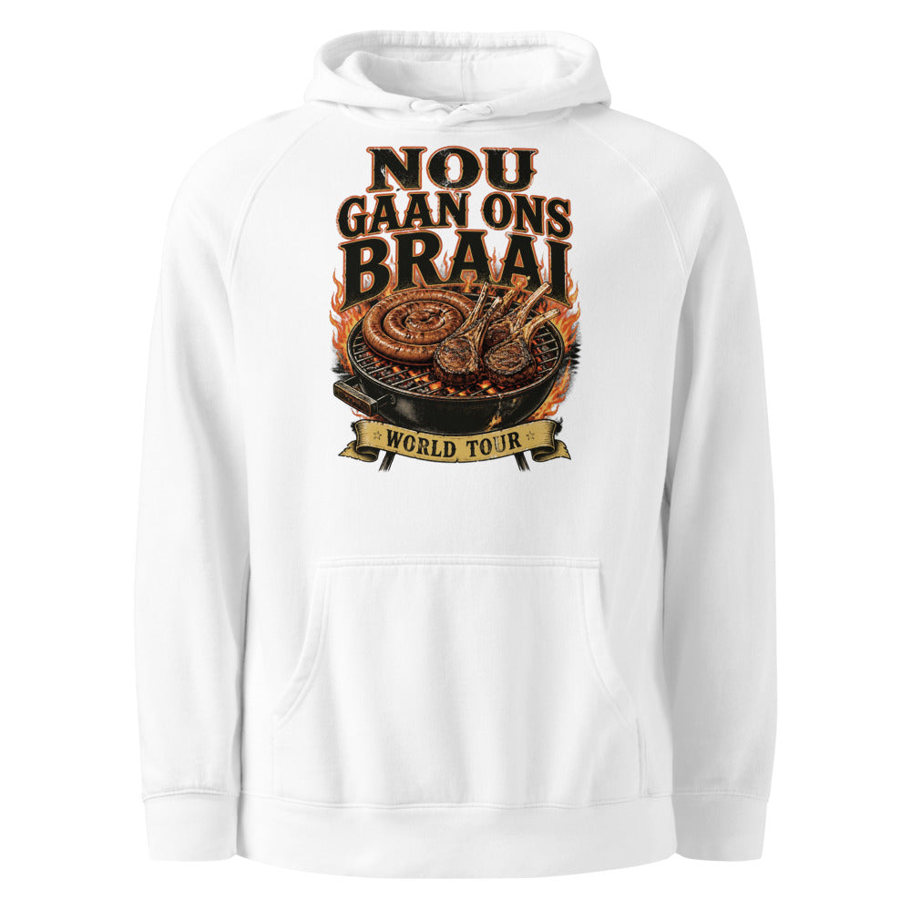 Nou Gaan Ons Braai Hoodie – White