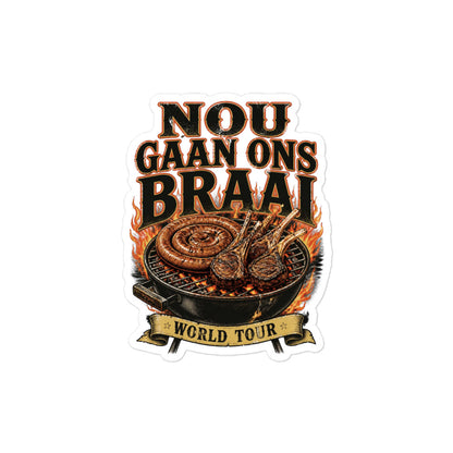 Nou Gaan Ons Braai Sticker – White